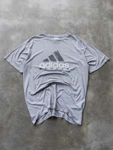 Adidas: Vintage Grey Adidas Soccer Tee (XL)