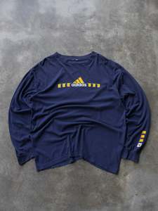 Vintage Navy Adidas Long Sleeve (XL)