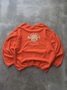 Hard Rock Cafe: Vintage Orange Hard Rock Cafe Sweatshirt (XL)