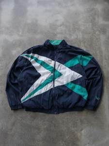 Reebok: Vintage Navy & Teal Reebok Windbreaker (XL)