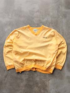 Vintage Windbreakers: Vintage 90s Yellow IZOD Windbreaker Jacket (XL)