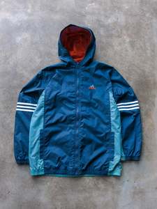 Vintage 00s Teal Adidas Windbreaker Jacket (XL)