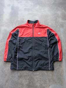 Vintage Red & Black Nike Zip Track Jacket (XL)