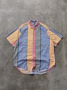 Vintage 00s Multicolor Tommy Hilfiger Short Sleeve Shirt (M)