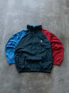 Vintage 90s Navy Chaps Ralph Lauren Colourblock Windbreaker (M)