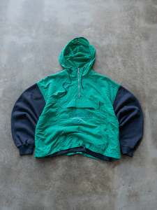 Vintage 90s Green Reebok Colourblock Windbreaker (S)