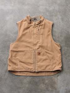Vintage Vests: Vintage Brown Carhartt Sherpa-Lined Vest (XL)
