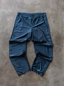 Vintage 90s Navy Nike Snap Track Pants (M)