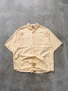 Vintage Short Sleeve Shirts: Vintage 90s Yellow Nautica Short Sleeve Shirt (M)