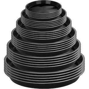 Pots Trays: Black Plastic Saucer - Tray (10 Pack)