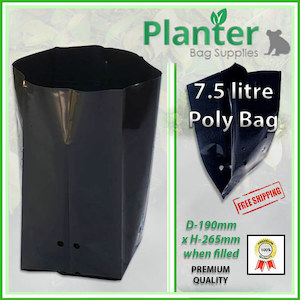 Products: 7.5 litre Standard Polyethylene Plant Growbags PB12