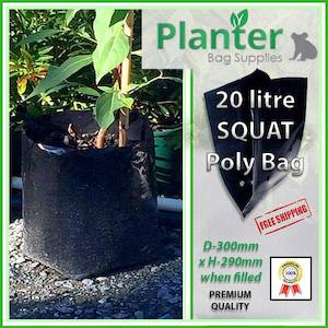 Products: 20 litre SQUAT Polyethylene Plant Growbags