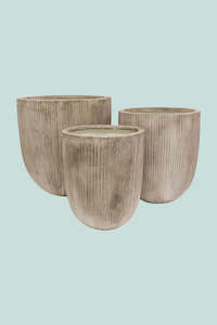 Midweight Fibrecrete Planters: Bullet Fibrecrete Midweight Planter Set of 3