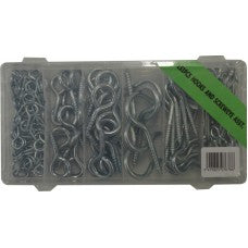 Carpentry: Screw Eye and Hooks Assortment 151pc