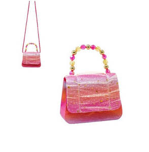 Maori Resources: Butterfly Ruched Sparkle Hard Handbag - Pink Poppy