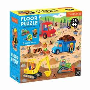 Puzzles: Construction Site Floor Puzzle 25pc - Mudpuppy