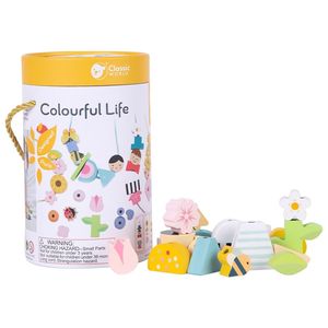Wooden Blocks: Colourful Life Beads - Classic World