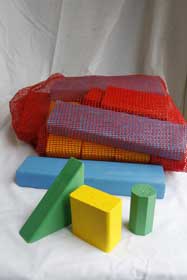 Large Wooden coloured building blocks 38pc - NZ Made