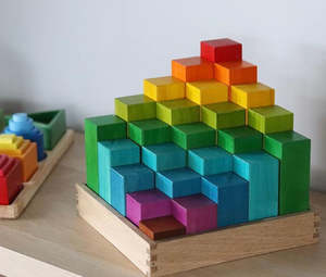 Wooden Blocks: Rainbow Engineering Blocks - QToys