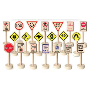 Play Extensions: Traffic Signs Wooden 20pc - Fun Factory