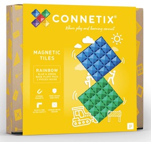 Construction: Rainbow Blue & Green Base Plate 2pc - Connetix