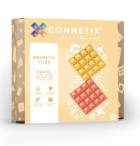 Construction: Pastel Lemon & Peach Base Plate 2pc - Connetix
