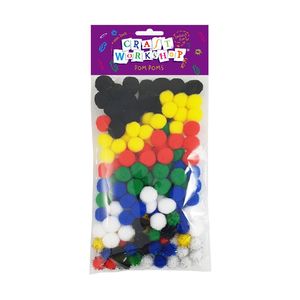 Pompoms Plain and Glitter - 138pc