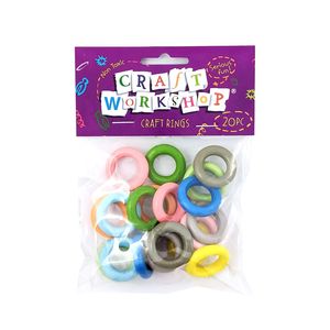 Coloured Wooden Rings - 20pc