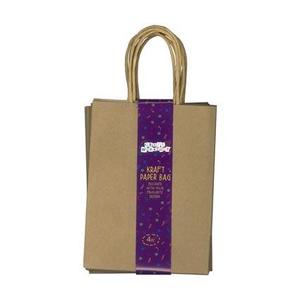 Paper Card: Kraft Bags Sml 4pc 15x20x9cm