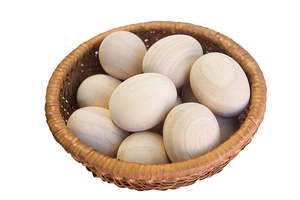 Food: Basket of Wooden Eggs - Qtoys