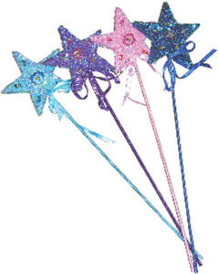 Fantasy Dressups: Wand with beads, sequins and streamers - Gollygo