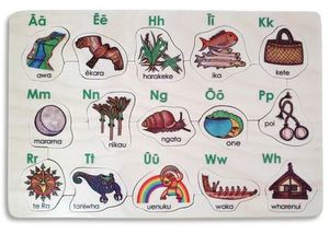 Te Arapū Māori | Māori Alphabet 15pc puzzle - Kiwi Made Toys