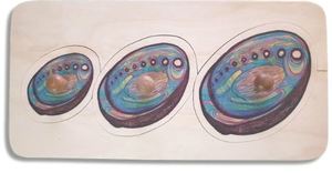 Puzzles Maori: Three Paua Seriation 3pc puzzle with knobs - Kiwi Made Toys