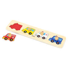 Wooden Vehicles Knob Puzzle 4pc - Viga