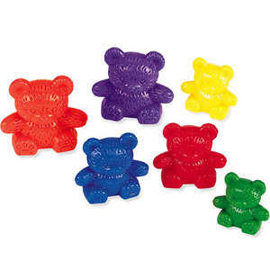 Bear Counters 3 sizes-6 colours 24pc - Learning Resources