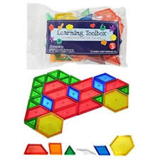 Patterning Materials: Transparent Recessed Pattern Tiles Plastic 49pc - Learning Toolbox