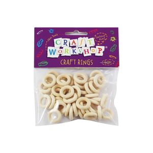 Threading Materials: Natural Wooden Rings - 50pc