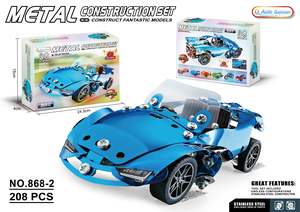 Screwing Materials: Metal Model Racing Car Blue 208pc