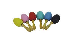 Mini Maracas Shakers with Wooden Handle