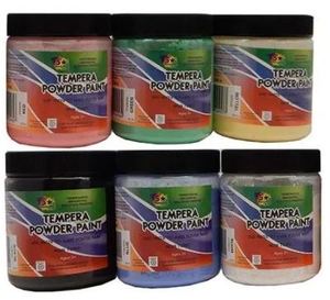 Jar of Tempera Powder Paint assorted Colours