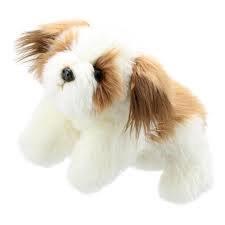 Brown and White Dog Hand Puppet - The Puppet Company