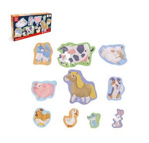Up To 29 Pieces: Farmyard Friends Puzzles - Hape