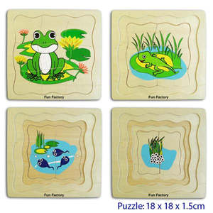 Sequencing: Frog Life Cycle Layer Wood Puzzle - Fun Factory