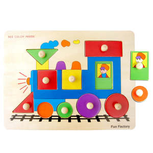Young Children: Shape Train Knob Puzzle - Fun Factory