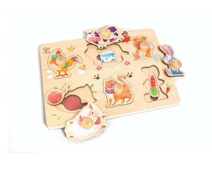 Young Children: Farmyard Layer Knob Puzzle - Hape