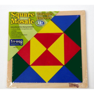 Mosaic: Mosaic Wood 4 Colours Triangles Isosceles Puzzle