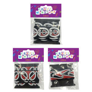 Art Materials: Craft Ribbon Māori Design 3cm x 1m - Craft Workshop