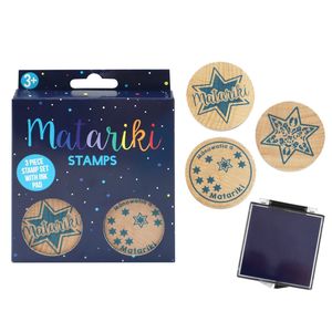 Matariki Stamp Set 3pc 45mm with Inkpad - Learning Tools