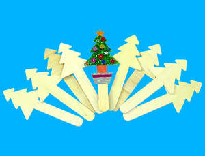 Collage: Wood Craft Sticks – Christmas Trees
