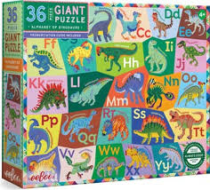 Alphabet of Dinosaurs Giant Floor Puzzle 36pc - eeBoo